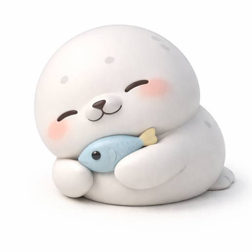 Cute Sleeping Baby Seal - Adorable 3D Printable Figure
