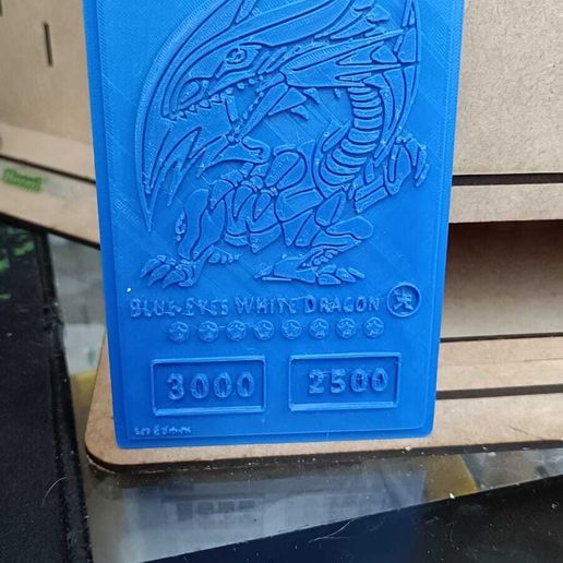 BLUE EYES WHITE DRAGON CARD 2X1 STL File for 3D printingCults