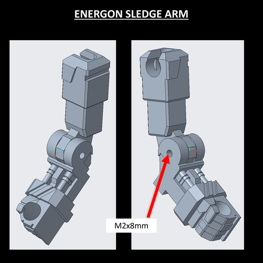 3MF file Transformers Energon Sledge Replacement Arm 🤖 ・Model to ...
