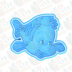 Flounder.png STL file Flounder cookie cutter・Model to download and 3D print, RxCookies