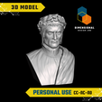 Dante-Alighieri-Personal.png 3D Model of Dante Aligheri - High-Quality STL File for 3D Printing (PERSONAL USE)