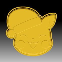 ChristmasPikachu-VACUUM-PIECE.jpg Archivo STL MOLDE BOMBA DE BAÑO PIKACHU DE NAVIDAD・Diseño para descargar y imprimir en 3D