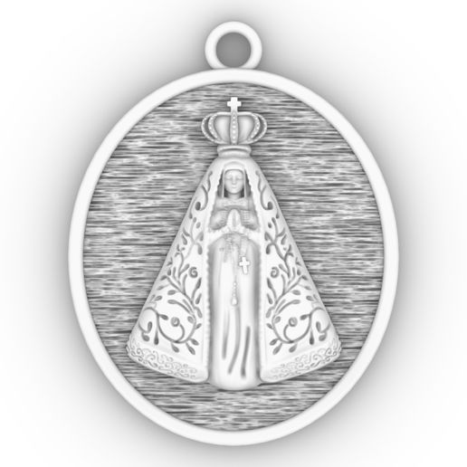 Pingente Nossa Senhora Aparecida - Medal Saint Lady Mary 3D model