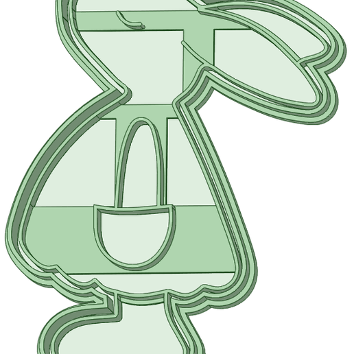 Easter bunny 3 contour and stamp cookie cutter - 3D model önizlemesi