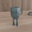 HighQuality.png 3D Robot Mug for Decor with 3D Stl Files & Ready to Print, Robot Decor, 3D Printing, Toy Robot, 3D Printed Decor, Gifts for Him, Cup