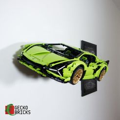 11.jpg Fichier STL Support mural pour LEGO Technic Lamborghini Sian FKP 37 42115・Modèle pour impression 3D à télécharger