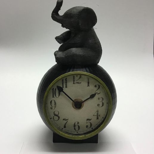 elclock.jpg Archivo STL Reloj Elefante Sentado・Modelo para descargar y imprimir en 3D, garysat