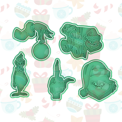 covermain.png Christmas Grinch cookie cutter set of 5
