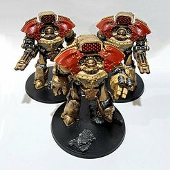 Custom_Telemon_Painted_1.jpg STL file CUSTOM CUSTODES TELEMON DREADNOUGHT (FIST & CANNON LOADOUTS)・3D printer model to download