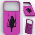 4.png Girl on Swing Silhouette MagSafe Case for iPhone 17 Pro Max with Camera Protector
