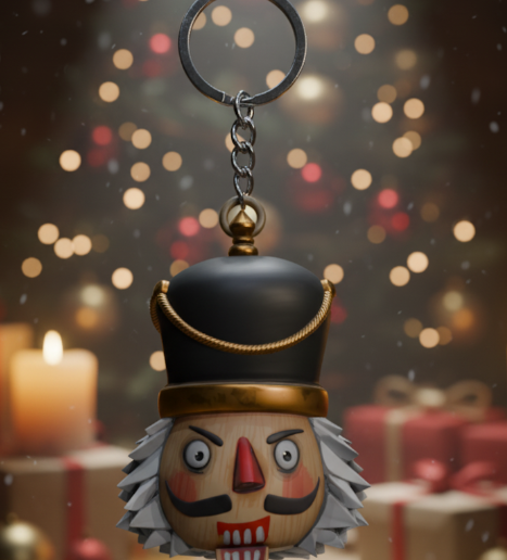 Nutcracker Head Keychain - Crackshot Winter Soldier - Fortnite - Ready to Print
