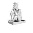 image_gray.jpg Sculpture de l'homme réfléchi à la pensée profonde pour l'impression 3D