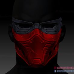 Red_Hood_Mask_3d_print_file-01.jpg Fichier 3D Masque Red Hood DC Comics Cosplay・Idée pour impression 3D à télécharger, 3DPrintModelStoreSS