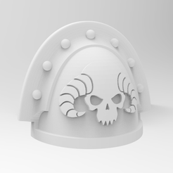 Exorcists.png Free STL file Space Marine Shoulder Pad - Exorcists・3D print model to download