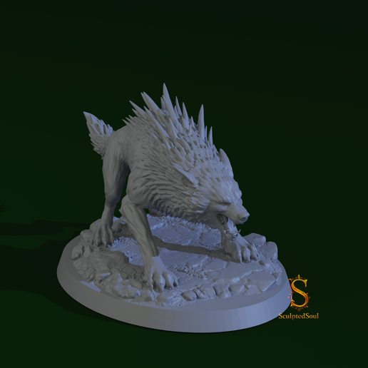 LunarFang Spike‑Mauler – LunarFang Series Dark Fantasy Miniature STL (Presupported)