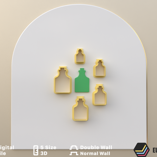 POLYMER CLAY CUTTERS poison potion outline 5 size 2 version cut/EULITEC.COM/CC/COPYRIGHTED LICENSE 3D model