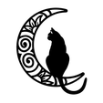 1.png Cat With Moon 2D Decor