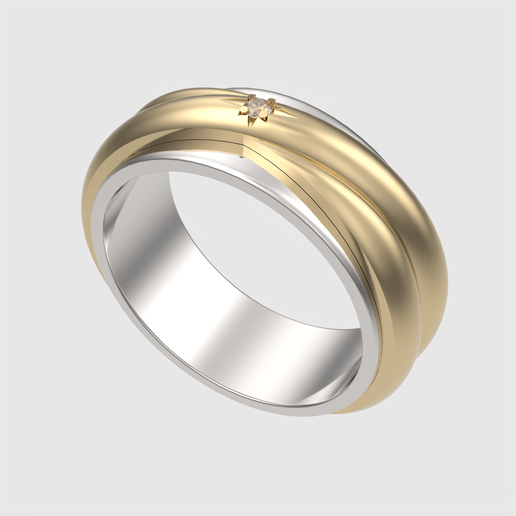 💍 Dual Band Elegant Ring Design 3D print・ 3D File for 3D