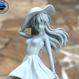 Asuka_Close.png Asuka and Rei Summer Dress - Evangelion Anime Figurine STL for 3D Printing