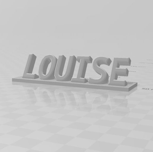 First name in 3D relief LOUISE - 3D model önizlemesi