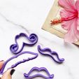 set-bigotes.jpeg Set of Mustaches and Cutting Mustaches for Father's Day cookie cutter - Set of Mustaches and Cutting Mustaches for Father's Day cookie cutter