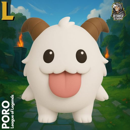 🎨 Poro - League of Legends Fan Art 3D Model・Free STL File for 3D
