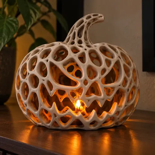Voronoi Jack – Hollow Pumpkin Lantern