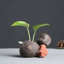 with letter 2.jpg Бесплатный STL файл Buddha Vase 02・3D-печатная модель для загрузки