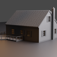 Render3.png N Scale House 'The Centerpoint' 1:160 Scale STL files