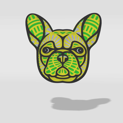 1.png Fichier STL décoration murale 3d visage de chien・Plan à imprimer en 3D à télécharger