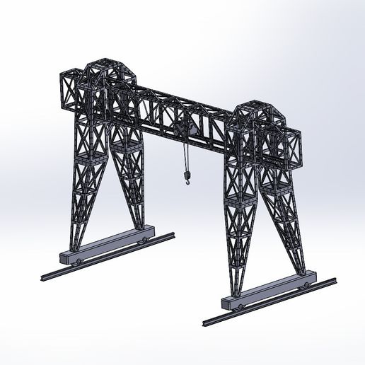 🏗️ Steel structure industrial overhead travelling crane - HO scale (1:87)