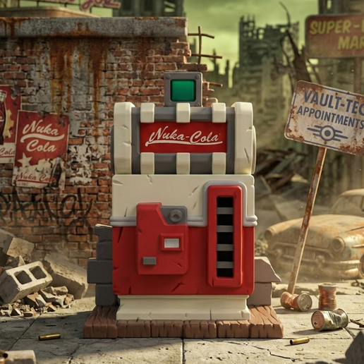 Nuka-Cola Vending Machine Art Toy - Fallout Wasteland Scenery 3D Printable