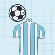 22.png Key ring argentina soccer jersey with ball / Souvenir argentina jersey