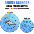000-DESIGNS.png Denver Broncos Drink Count Coaster (Single + Multi Color)