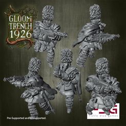 Highlanders-SMG.jpg 3D file 28mm British Empire Highlanders with SMGs - Gloom Trench 1926・3D printer model to download