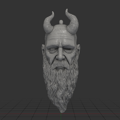 2.png Mimir's Head Keychain From God of War