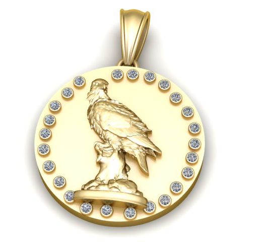 Majestic Eagle Round Pendant – 3D Printable Jewelry Model