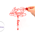 a287ce9f-d887-4730-9861-723b1e423bea.png JUST MARRIED CAKE TOPPER