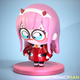 02.png Niedliche Chibi Zero Two - Darling in the FranXX Anime Figur - für den 3D-Druck