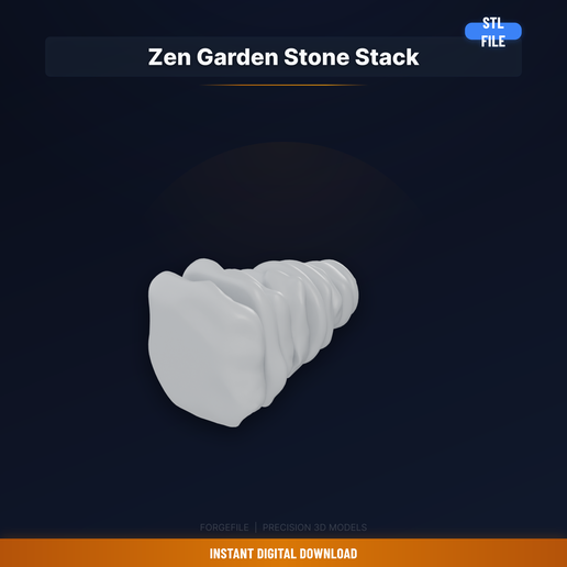 Stacked Meditation Stones Sculpture, Cairn Balance, Zen - 3D Printable STL File