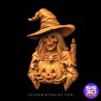 witchandhalloween-pumpkin-3.jpg Witch & Pumpkin Bas-Relief STL