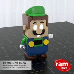 LUIGUI_1.jpg Download STL file LEGO LUIGUI - PREMIUM VERSION - Best Quality - NINTENDO • 3D printing template, RamToys