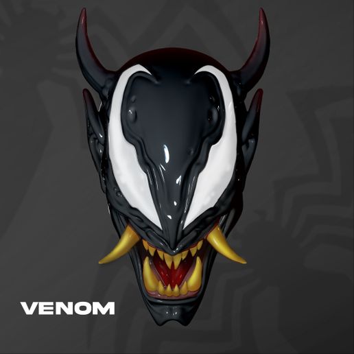Venom Japanesse Oni Mask - Marvel - 3D model