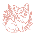 model.png Floral Corgi dog home decor wall art