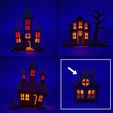 collage_free.jpg Scary Halloween Flat House Backlit Decoration