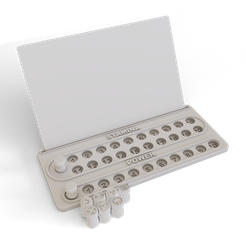 Character-Tray-3.png STL file Marvel Crisis Protocol Character/hero Tracker (With selection of pegs)・3D print object to download