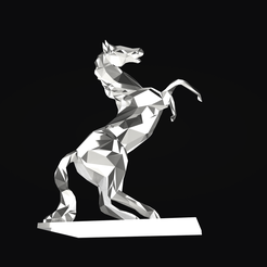 Untitled-4-render-3.png Fichier STL Figurine basse poly de cheval・Plan pour impression 3D à télécharger, Zhyve