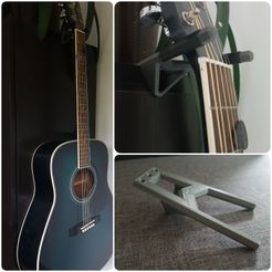 20180813_182139.jpg Free STL file Cabinet Guitar Mount・3D printing idea to download