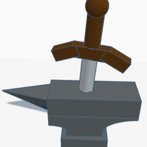 Sword in stone/anvil 3D model