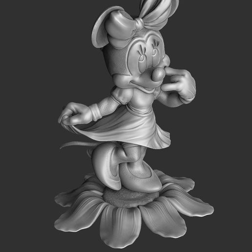 8.jpg Minnie mouse con flor. STL 3d imprimible montar y sólido.